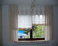 Raffrollos mit Dekoschals kombiniert Raumausstatter Ritter Sangerhausen